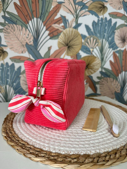 Trousse de toilette en velours Pink Lady