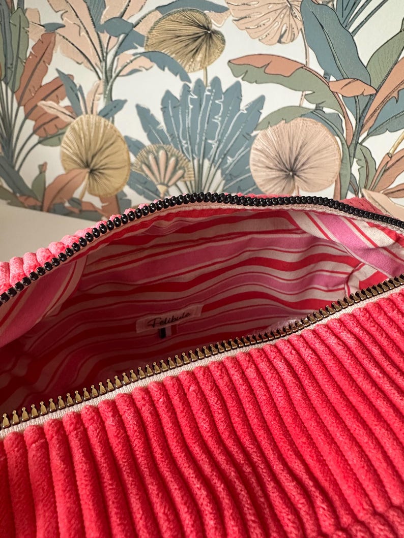 Trousse de toilette en velours Pink Lady