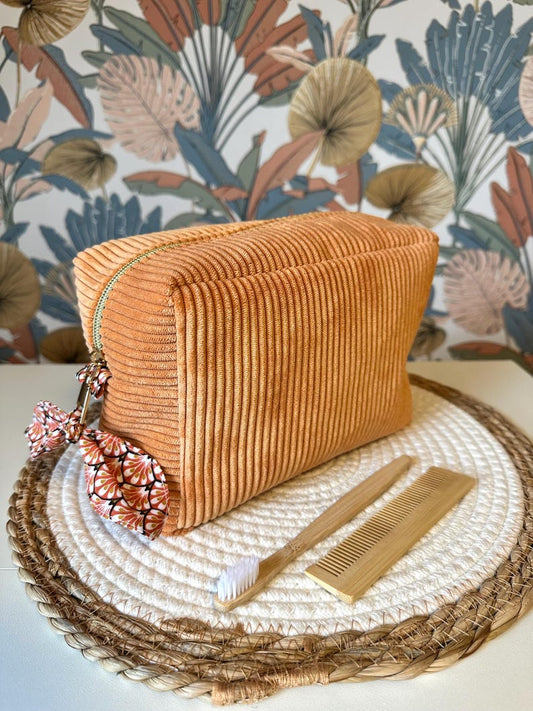Trousse de toilette en velours Ambre