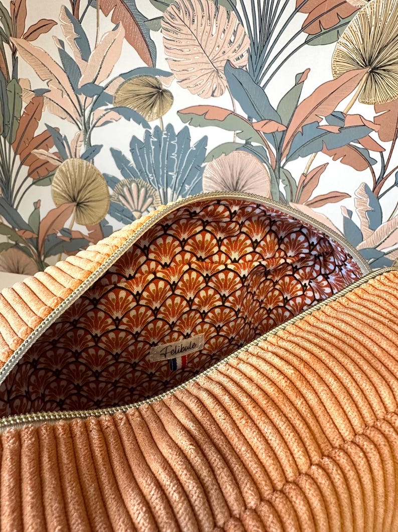 Trousse de toilette en velours Ambre